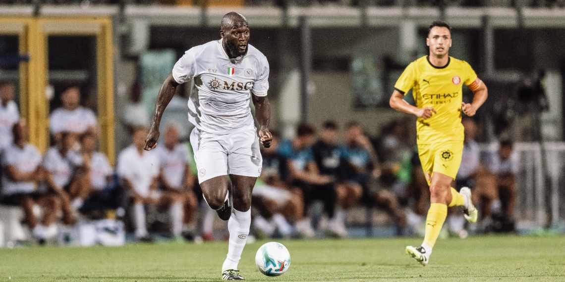 Romelu Lukaku in azione con la maglia del Napoli
