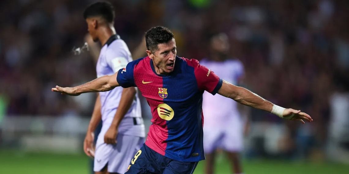 Lewandowski con la maglia del Barcellona