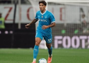 Marianucci con la maglia del Napoli