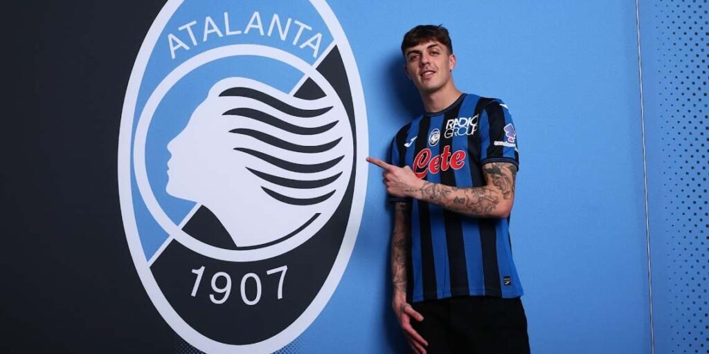 Daniel Maldini con la maglia dell'Atalanta