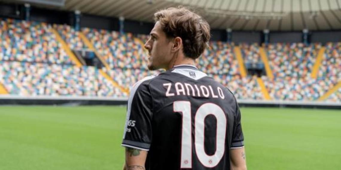 Zaniolo con la maglia dell'Udinese